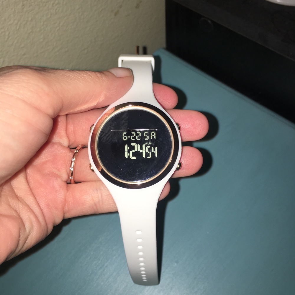 White Digital Watch